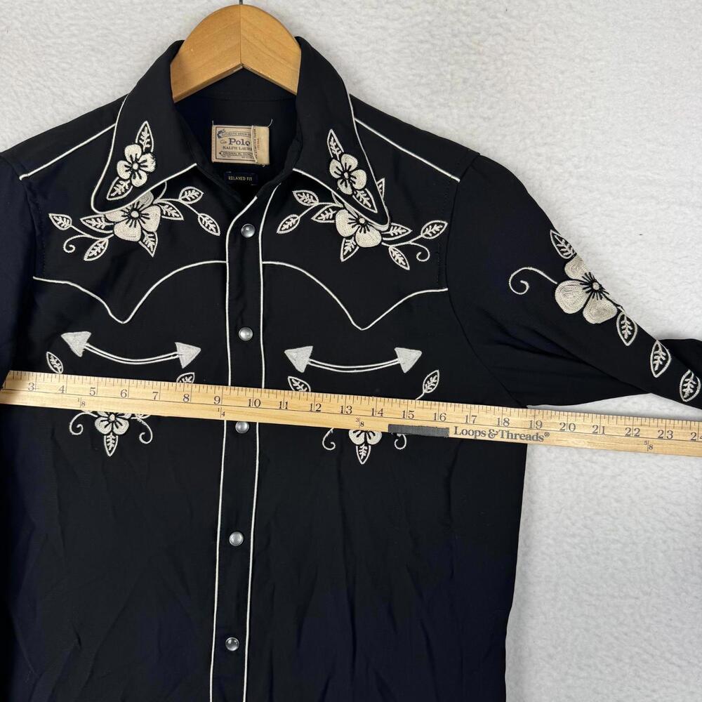 Polo Ralph Lauren Women's 2 Relaxed Fit Pearl Snap Western Embroidered Shirt - Picture 7 of 11
